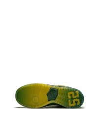 Baskets basses en cuir imprimées vert foncé Nike