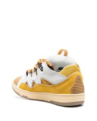 Baskets basses en cuir jaunes Lanvin