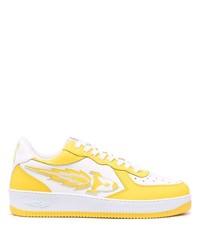 Baskets basses en cuir jaunes Enterprise Japan