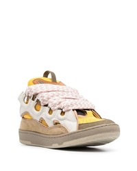 Baskets basses en cuir jaunes Lanvin