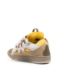 Baskets basses en cuir jaunes Lanvin