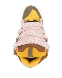 Baskets basses en cuir jaunes Lanvin