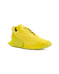 Baskets basses en cuir jaunes Adidas By Rick Owens