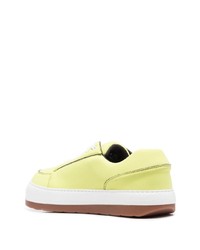 Baskets basses en cuir jaunes Sunnei