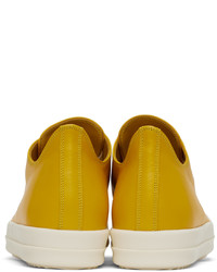 Baskets basses en cuir jaunes Rick Owens