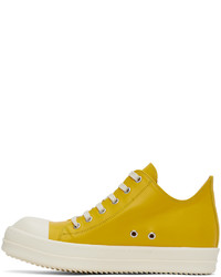 Baskets basses en cuir jaunes Rick Owens