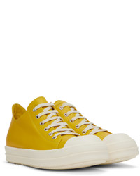 Baskets basses en cuir jaunes Rick Owens