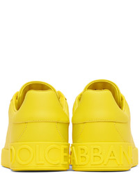 Baskets basses en cuir jaunes Dolce & Gabbana