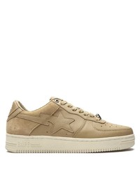 Baskets basses en cuir marron clair A Bathing Ape