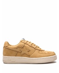 Baskets basses en cuir marron clair A Bathing Ape