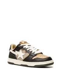 Baskets basses en cuir marron clair A Bathing Ape