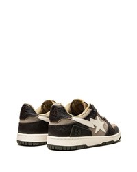 Baskets basses en cuir marron clair A Bathing Ape