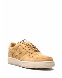 Baskets basses en cuir marron clair A Bathing Ape