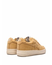 Baskets basses en cuir marron clair A Bathing Ape