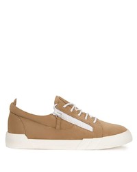 Baskets basses en cuir marron clair Giuseppe Zanotti