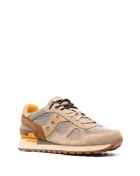 Baskets basses en cuir marron clair Saucony