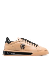 Baskets basses en cuir marron clair Roberto Cavalli