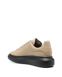 Baskets basses en cuir marron clair Alexander McQueen