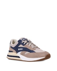 Baskets basses en cuir marron clair BOSS