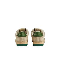 Baskets basses en cuir marron clair Gucci