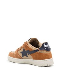 Baskets basses en cuir marron clair A Bathing Ape