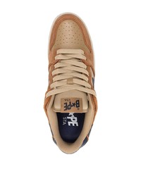 Baskets basses en cuir marron clair A Bathing Ape