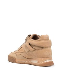 Baskets basses en cuir marron clair Maison Margiela