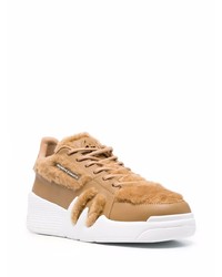 Baskets basses en cuir marron clair Giuseppe Zanotti