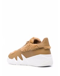 Baskets basses en cuir marron clair Giuseppe Zanotti