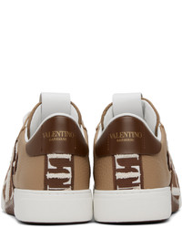 Baskets basses en cuir marron clair Valentino Garavani