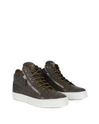 Baskets basses en cuir marron foncé Giuseppe Zanotti