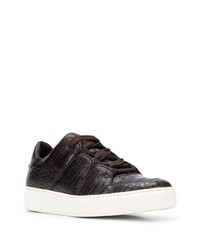 Baskets basses en cuir marron foncé Ermenegildo Zegna XXX