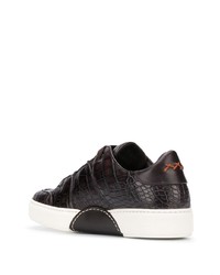 Baskets basses en cuir marron foncé Ermenegildo Zegna XXX