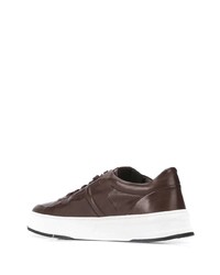 Baskets basses en cuir marron foncé Tod's