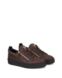 Baskets basses en cuir marron foncé Giuseppe Zanotti