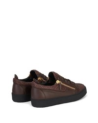 Baskets basses en cuir marron foncé Giuseppe Zanotti