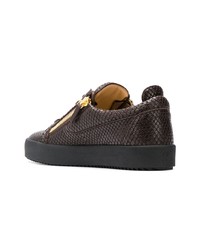 Baskets basses en cuir marron foncé Giuseppe Zanotti Design