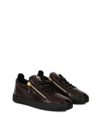 Baskets basses en cuir marron foncé Giuseppe Zanotti