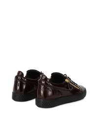 Baskets basses en cuir marron foncé Giuseppe Zanotti