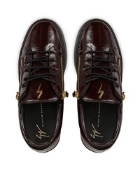 Baskets basses en cuir marron foncé Giuseppe Zanotti