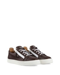 Baskets basses en cuir marron foncé Giuseppe Zanotti