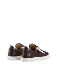 Baskets basses en cuir marron foncé Giuseppe Zanotti