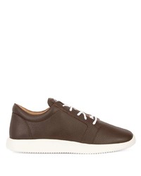 Baskets basses en cuir marron foncé Giuseppe Zanotti