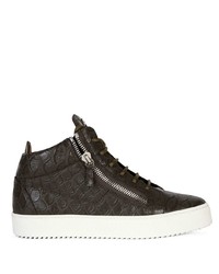 Baskets basses en cuir marron foncé Giuseppe Zanotti