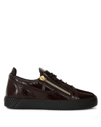 Baskets basses en cuir marron foncé Giuseppe Zanotti