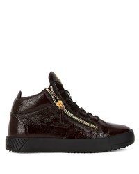 Baskets basses en cuir marron foncé Giuseppe Zanotti