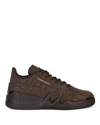 Baskets basses en cuir marron foncé Giuseppe Zanotti