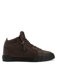 Baskets basses en cuir marron foncé Giuseppe Zanotti