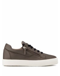 Baskets basses en cuir marron foncé Giuseppe Zanotti