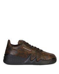 Baskets basses en cuir marron foncé Giuseppe Zanotti